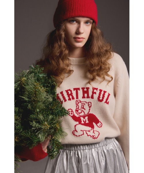 Mila Owen(ミラオーウェン)の「リブニット帽(ニットキャップ/ビーニー・レディース・グレー/ベージュ/レッド・FREE)」の11枚目の写真