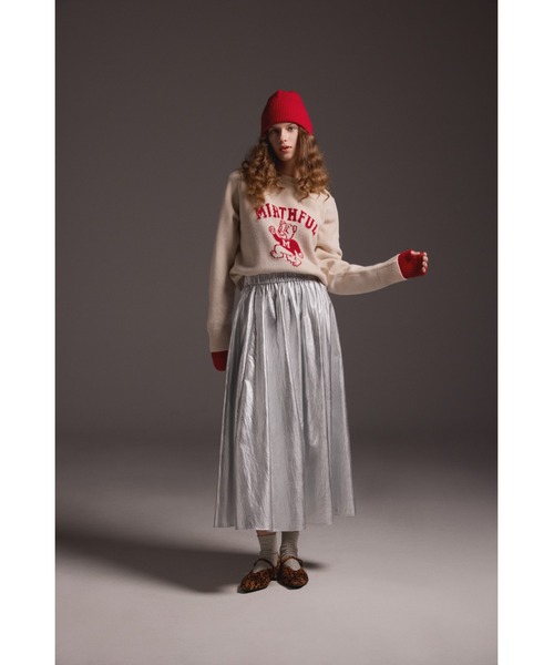 Mila Owen(ミラオーウェン)の「リブニット帽(ニットキャップ/ビーニー・レディース・グレー/ベージュ/レッド・FREE)」の12枚目の写真