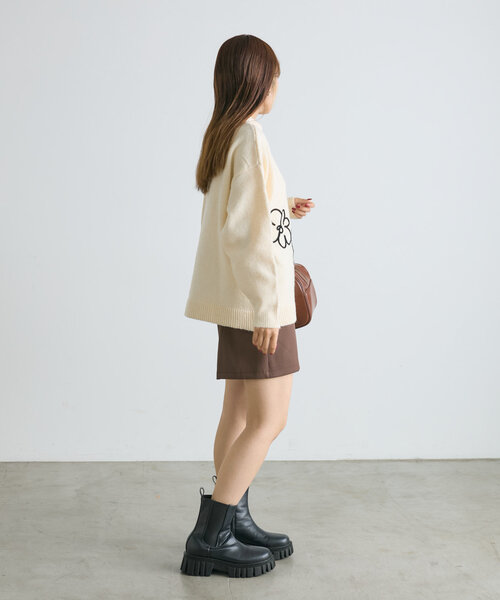 w closet（ダブルクローゼット）の「【新色登場！】コードレースニットプルオーバー（ニット/セーター・レディース・グレー/アイボリー/グリーン/ピンク・FREE）」の8枚目の写真