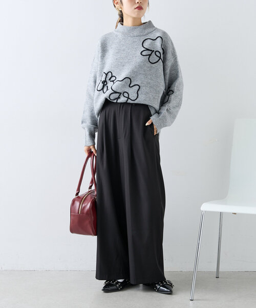 w closet（ダブルクローゼット）の「【新色登場！】コードレースニットプルオーバー（ニット/セーター・レディース・グレー/アイボリー/グリーン/ピンク・FREE）」の12枚目の写真