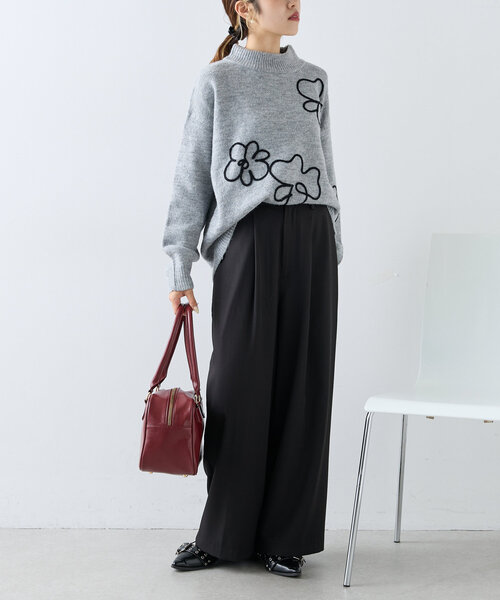 w closet（ダブルクローゼット）の「【新色登場！】コードレースニットプルオーバー（ニット/セーター・レディース・グレー/アイボリー/グリーン/ピンク・FREE）」の13枚目の写真