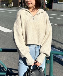 archives | ハーフＺＩＰ片畦ラメニット(ニット/セーター)