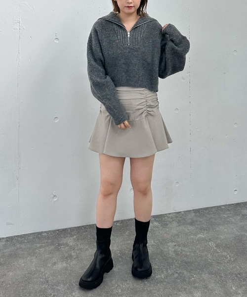 archives（アルシーヴ）の「ハーフＺＩＰ片畦ラメニット（ニット/セーター・レディース・ブラック/アイボリー/ブルー/オレンジ/ピンク・MEDIUM）」の16枚目の写真