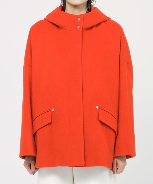 【セール】【L】【カタログ掲載品】ウールスーパービーバーフーデッドコート（ピーコート）｜EVEX by KRIZIA（エヴェックスバイクリツィア）