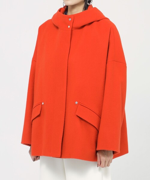 【セール】【L】【カタログ掲載品】ウールスーパービーバーフーデッドコート（ピーコート）｜EVEX by KRIZIA（エヴェックスバイクリツィア）