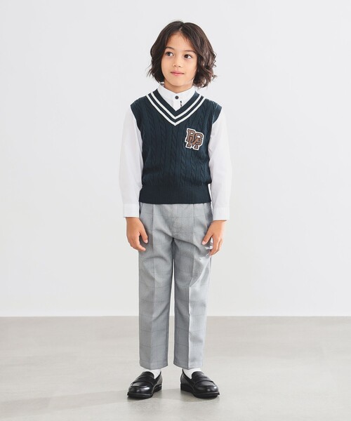 B:MING by BEAMS（ビーミングバイビームス）の「【フォーマル・セレモニー】チェック タック  ロングパンツ（100～130cm）（スーツパンツ・キッズ・グレー・130/120/110/100）」の4枚目の写真