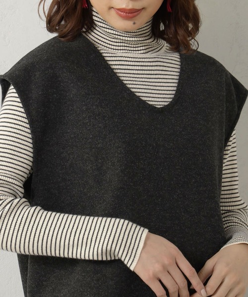 FOUND GOOD（ファウンドグッド）の「ウールライクベスト（ベスト・レディース・アイボリー/グレー系5/グレー系8/イエロー系8・M/L）」の11枚目の写真