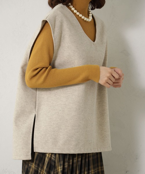 FOUND GOOD（ファウンドグッド）の「ウールライクベスト（ベスト・レディース・アイボリー/グレー系5/グレー系8/イエロー系8・M/L）」の14枚目の写真