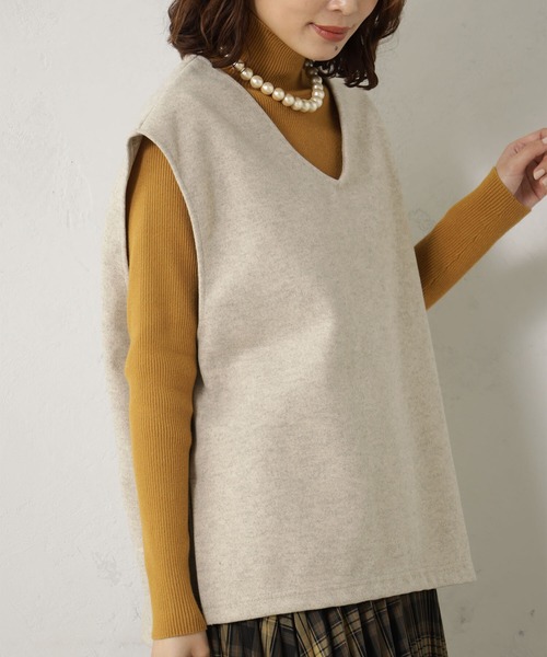 FOUND GOOD（ファウンドグッド）の「ウールライクベスト（ベスト・レディース・アイボリー/グレー系5/グレー系8/イエロー系8・M/L）」の15枚目の写真