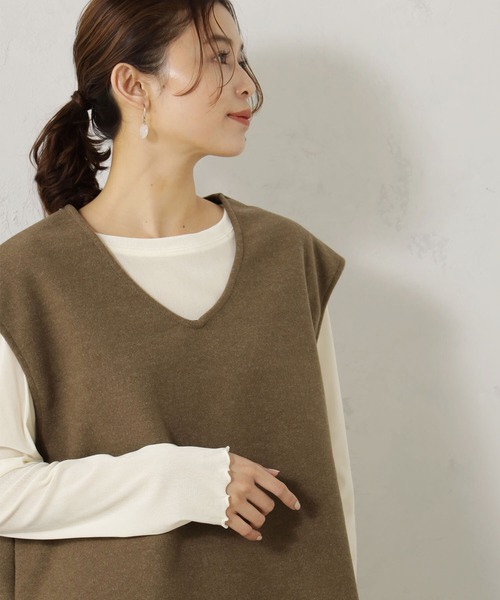 FOUND GOOD（ファウンドグッド）の「ウールライクベスト（ベスト・レディース・アイボリー/グレー系5/グレー系8/イエロー系8・M/L）」の18枚目の写真