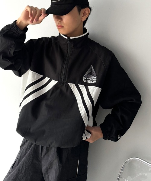 Java(ジャバ)の「《Javaジャバコラボ》大人のスポーティMIXに差をつける。綿100%刺繍入り配色ラインハーフジッププルオーバー(ブルゾン・メンズ・ネイビー/ブラック・LARGE/MEDIUM)」の8枚目の写真