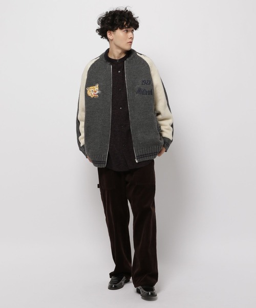niko and(ニコアンド)の「スカジャン風ニットブルゾン(ニット niko and(ニコアンド)の「スカジャン風ニットブルゾン(ニット