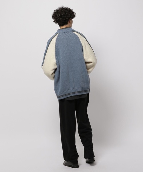 niko and（ニコアンド）の「スカジャン風ニットブルゾン（ニット