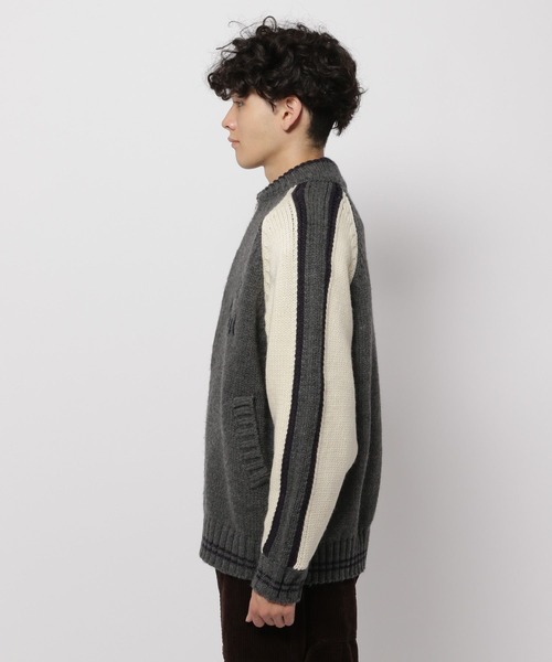 niko and（ニコアンド）の「スカジャン風ニットブルゾン（ニット