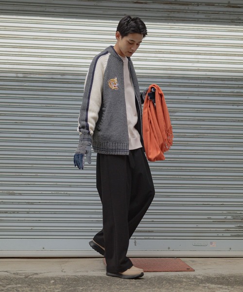 niko and（ニコアンド）の「スカジャン風ニットブルゾン（ニット