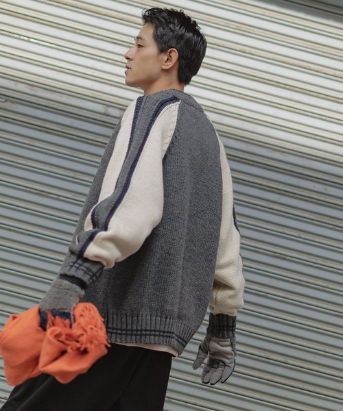 niko and（ニコアンド）の「スカジャン風ニットブルゾン（ニット