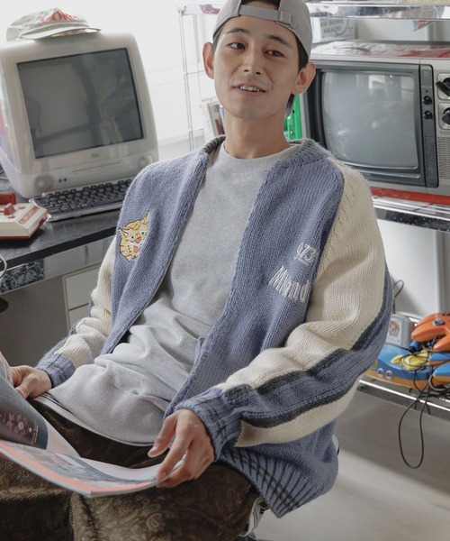 niko and（ニコアンド）の「スカジャン風ニットブルゾン（ニット