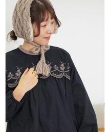 Samansa Mos2 | 胸元スカラップ刺繍ブラウス(シャツ/ブラウス)