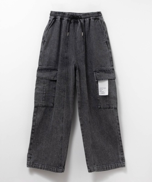 NAVY(ネイビー)の「【NAVY】BOYS GIRLSデニムカーゴパンツ(カーゴパンツ・キッズ・グレー系その他/ネイビー系/ホワイト系その他・120/160/150/140/130)」の1枚目の写真