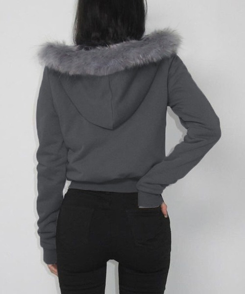 MEMECLE（メメクル）の「【 MEMECLE / メメクル 】ファー フードダブルジップパーカー（パーカー・レディース・グレー/その他/ブラック・M/S）」の11枚目の写真