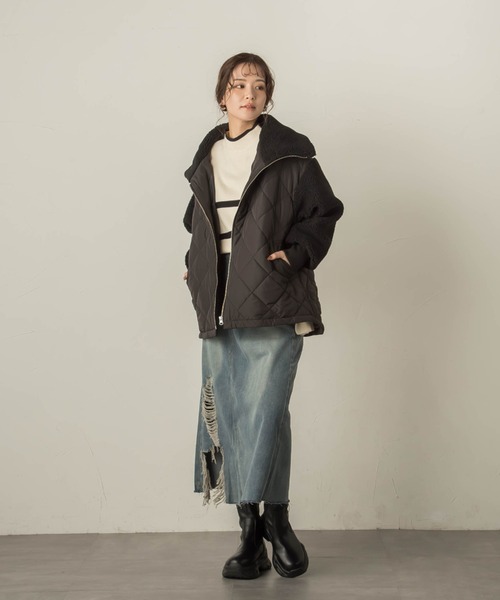 VICKY(ビッキー)の「ドルマンスリーブボーダーニットプルオーバー≪手洗い可能≫(ニット/セーター・レディース・アイボリー/ダークネイビー/レッド系その他・M)」の22枚目の写真