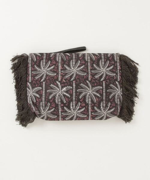 MAISON mou（メゾンムー）の「【Swaraj/スワラージ】PARM TREEプリントタッセルクラッチ（クラッチバッグ・レディース・ダークグレー/ブラック/オフホワイト・FREE）」の3枚目の写真
