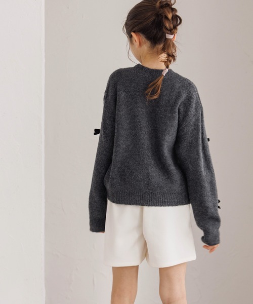 coca（coca）（コカ）の「【WEB限定セール】キッズ　リボンニットトップス（ニット/セーター・キッズ・チャコール/ライトブルー・120/150/130/140）」の14枚目の写真