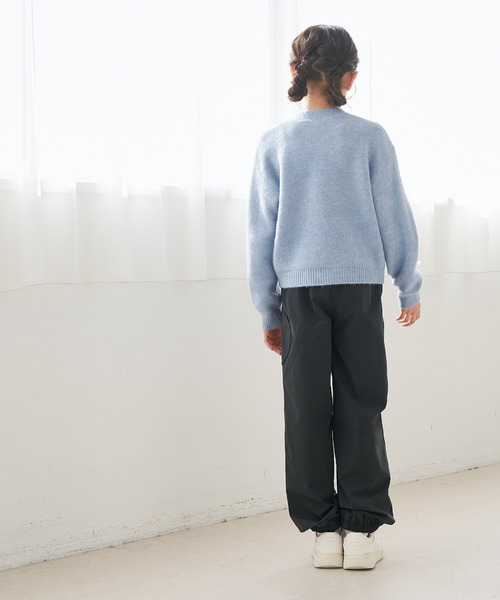 coca（coca）（コカ）の「【WEB限定セール】キッズ　リボンニットトップス（ニット/セーター・キッズ・チャコール/ライトブルー・120/150/130/140）」の4枚目の写真