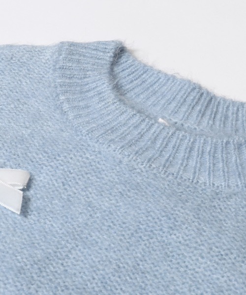 coca（coca）（コカ）の「【WEB限定セール】キッズ　リボンニットトップス（ニット/セーター・キッズ・チャコール/ライトブルー・120/150/130/140）」の8枚目の写真