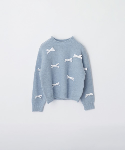 coca（coca）（コカ）の「【WEB限定セール】キッズ　リボンニットトップス（ニット/セーター・キッズ・チャコール/ライトブルー・120/150/130/140）」の20枚目の写真