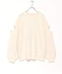 MIX編みニットプルオーバー