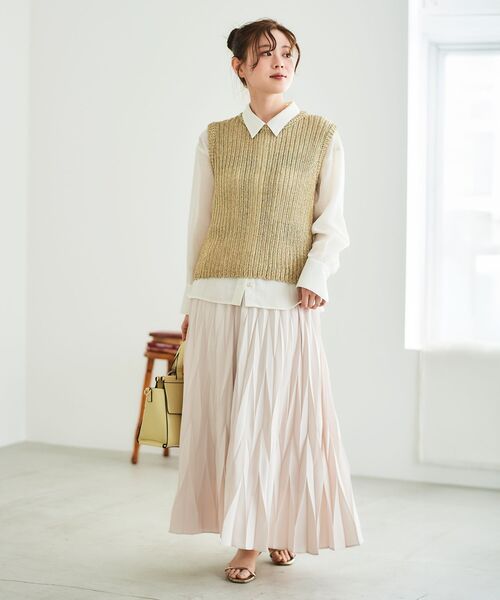 le.coeur blanc（ルクールブラン）の「ダブルポケットシアーシャツ（シャツ/ブラウス・レディース・オフホワイト/ライトベージュ/ブルー/ライトブラウン・38）」の7枚目の写真