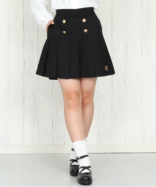 PINKHUNT ボタンデザインプリーツ切替スカート 0119K（デニムスカート）｜PINKHUNT（ピンクハント）