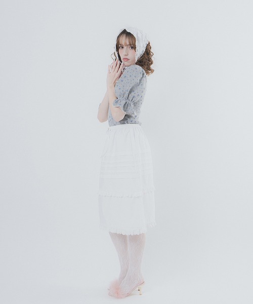 Lolime by mellfy memory(ロリミー バイ メルフィーメモリー)の「creamy buttercreamスカート(スカート・レディース・ピンク/ホワイト・LL/M)」の8枚目の写真
