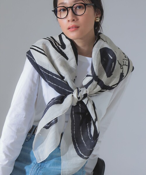 manipuri（マニプリ）の「manipuri / フィッシュ ストール（ストール/ショール・レディース・ホワイト・ONE SIZE）」の3枚目の写真