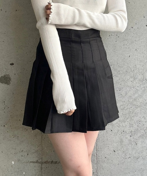 merrylatte（メリーラテ）の「プリーツミニスカート（スカート・レディース・ブラウン/ブラック・MEDIUM/SMALL/X-SMALL/LARGE/X-LARGE）」の12枚目の写真