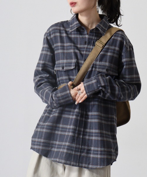 GERRY（ジェリー）の「GERRY アムンゼン フランネル チェックシャツ（シャツ/ブラウス・メンズ・ブラウン系/グレー系/グリーン系/ブルー系・LL/M/L）」の2枚目の写真