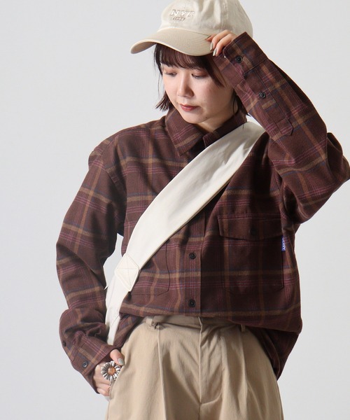 GERRY（ジェリー）の「GERRY アムンゼン フランネル チェックシャツ（シャツ/ブラウス・メンズ・ブラウン系/グレー系/グリーン系/ブルー系・LL/M/L）」の3枚目の写真