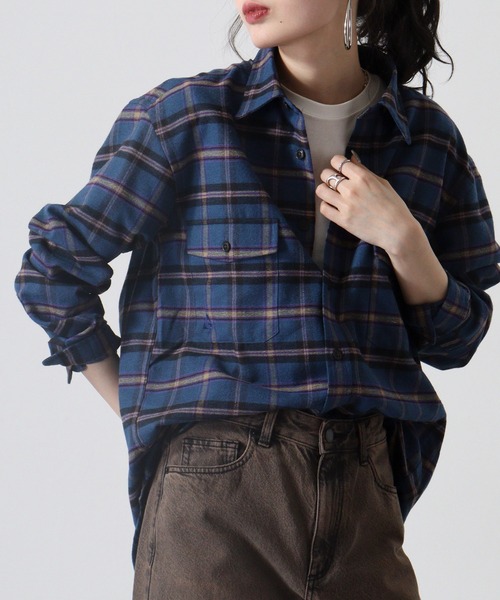 GERRY（ジェリー）の「GERRY アムンゼン フランネル チェックシャツ（シャツ/ブラウス・メンズ・ブラウン系/グレー系/グリーン系/ブルー系・LL/M/L）」の14枚目の写真