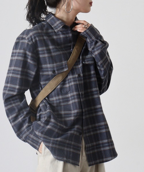 GERRY(ジェリー)の「GERRY アムンゼン フランネル チェックシャツ(シャツ/ブラウス・メンズ・ブラウン系/グレー系/グリーン系/ブルー系・LL/M/L)」の14枚目の写真