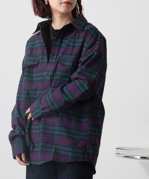 GERRY（ジェリー）の「GERRY アムンゼン フランネル チェックシャツ（シャツ/ブラウス・メンズ・ブラウン系/グレー系/グリーン系/ブルー系・LL/M/L）」の5枚目の写真