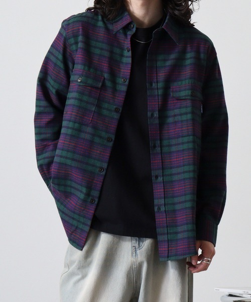 GERRY（ジェリー）の「GERRY アムンゼン フランネル チェックシャツ（シャツ/ブラウス・メンズ・ブラウン系/グレー系/グリーン系/ブルー系・LL/M/L）」の8枚目の写真