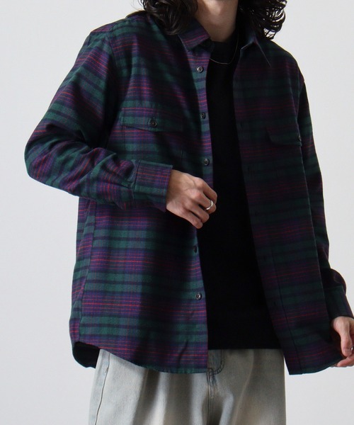 GERRY（ジェリー）の「GERRY アムンゼン フランネル チェックシャツ（シャツ/ブラウス・メンズ・ブラウン系/グレー系/グリーン系/ブルー系・LL/M/L）」の9枚目の写真