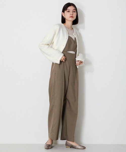 MISCH MASCH(ミッシュマッシュ)の「クロップドシャギーニットカーディガン MO33N07(ニット/セーター・レディース・チャコールグレー/ホワイト/ネイビー/モカ・フリ-)」の8枚目の写真
