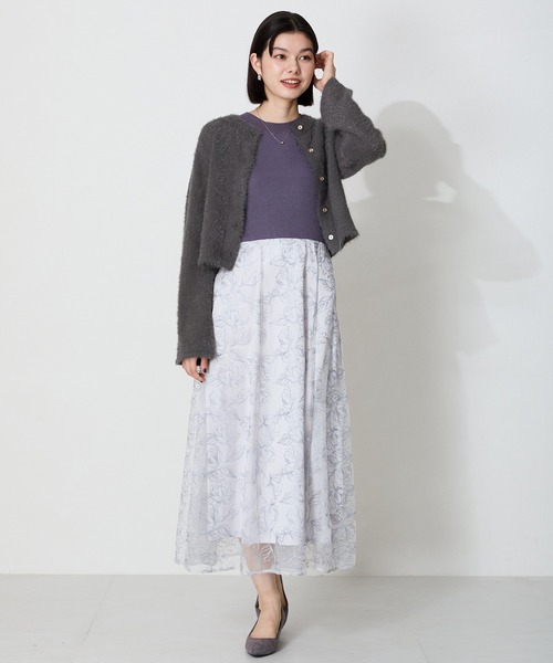 MISCH MASCH(ミッシュマッシュ)の「クロップドシャギーニットカーディガン MO33N07(ニット/セーター・レディース・チャコールグレー/ホワイト/ネイビー/モカ・フリ-)」の17枚目の写真