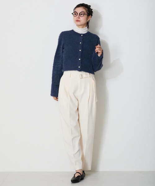 MISCH MASCH(ミッシュマッシュ)の「クロップドシャギーニットカーディガン MO33N07(ニット/セーター・レディース・チャコールグレー/ホワイト/ネイビー/モカ・フリ-)」の22枚目の写真