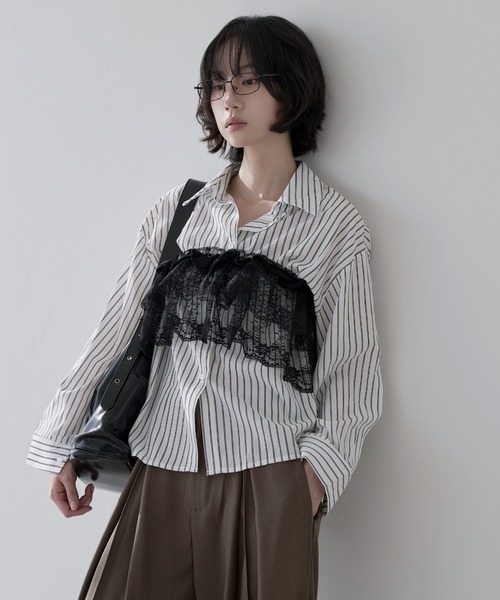 UNE MANSION(ユヌマンション)の「スタンダードベーシックストライプシャツ(シャツ/ブラウス・レディース・スカイブルー/ベージュ/ホワイト/ピンク・FREE)」の21枚目の写真