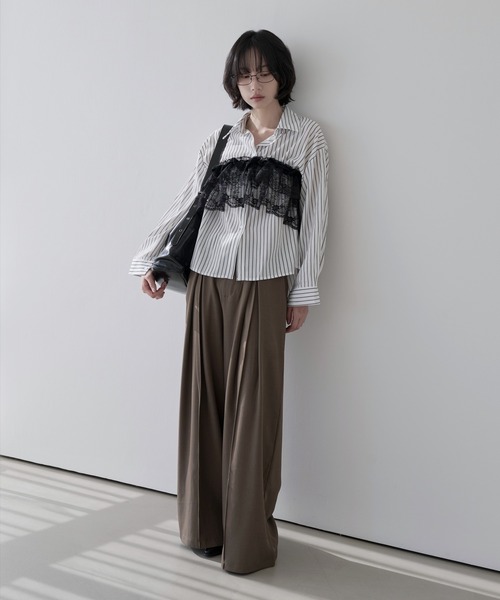 UNE MANSION(ユヌマンション)の「スタンダードベーシックストライプシャツ(シャツ/ブラウス・レディース・スカイブルー/ベージュ/ホワイト/ピンク・FREE)」の22枚目の写真