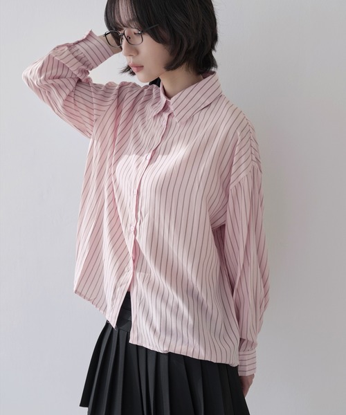 UNE MANSION(ユヌマンション)の「スタンダードベーシックストライプシャツ(シャツ/ブラウス・レディース・スカイブルー/ベージュ/ホワイト/ピンク・FREE)」の10枚目の写真