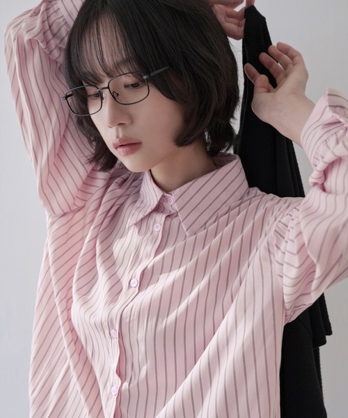 UNE MANSION(ユヌマンション)の「スタンダードベーシックストライプシャツ(シャツ/ブラウス・レディース・スカイブルー/ベージュ/ホワイト/ピンク・FREE)」の11枚目の写真